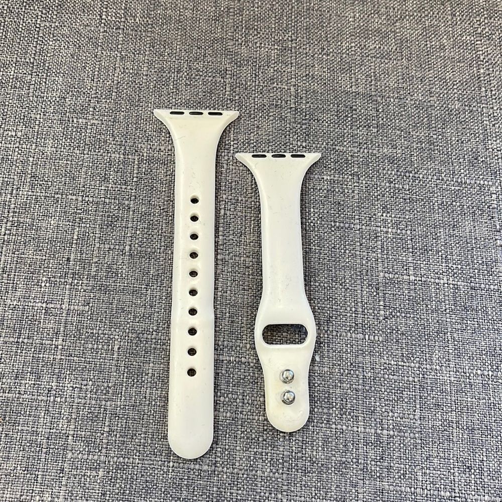 White Thin Narrow Soft Silicone Replacement Strap Band for iwatch SE/Series